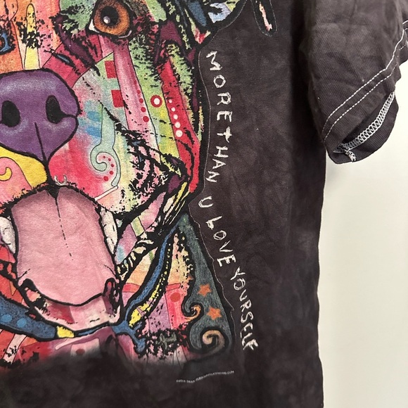 Black Mineral Washed Abstract Graphic Dog Tee size medium - Picture 5 of 7